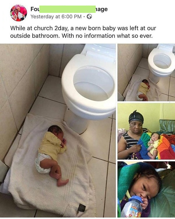 baby abandoned in  church